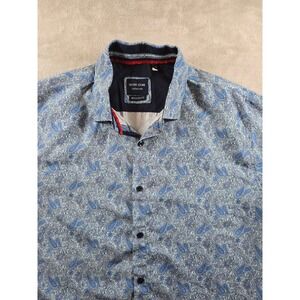 Silver Stone Collection Shirt Mens XXXL 3XL Paisley Short Sleeve Button‎ Up